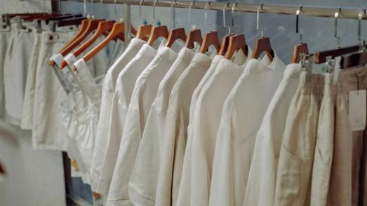 white clothes on hangers
