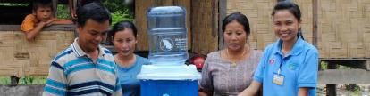 Family with water filter